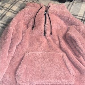 NWOT PINK VS teddy pullover